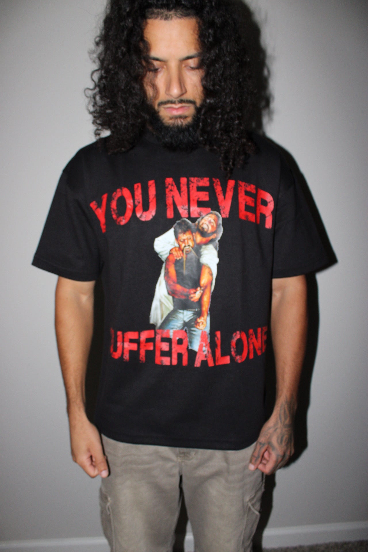 YOU NEVER SUFFER ALONE SHORT SLEEVE T-SHIRT